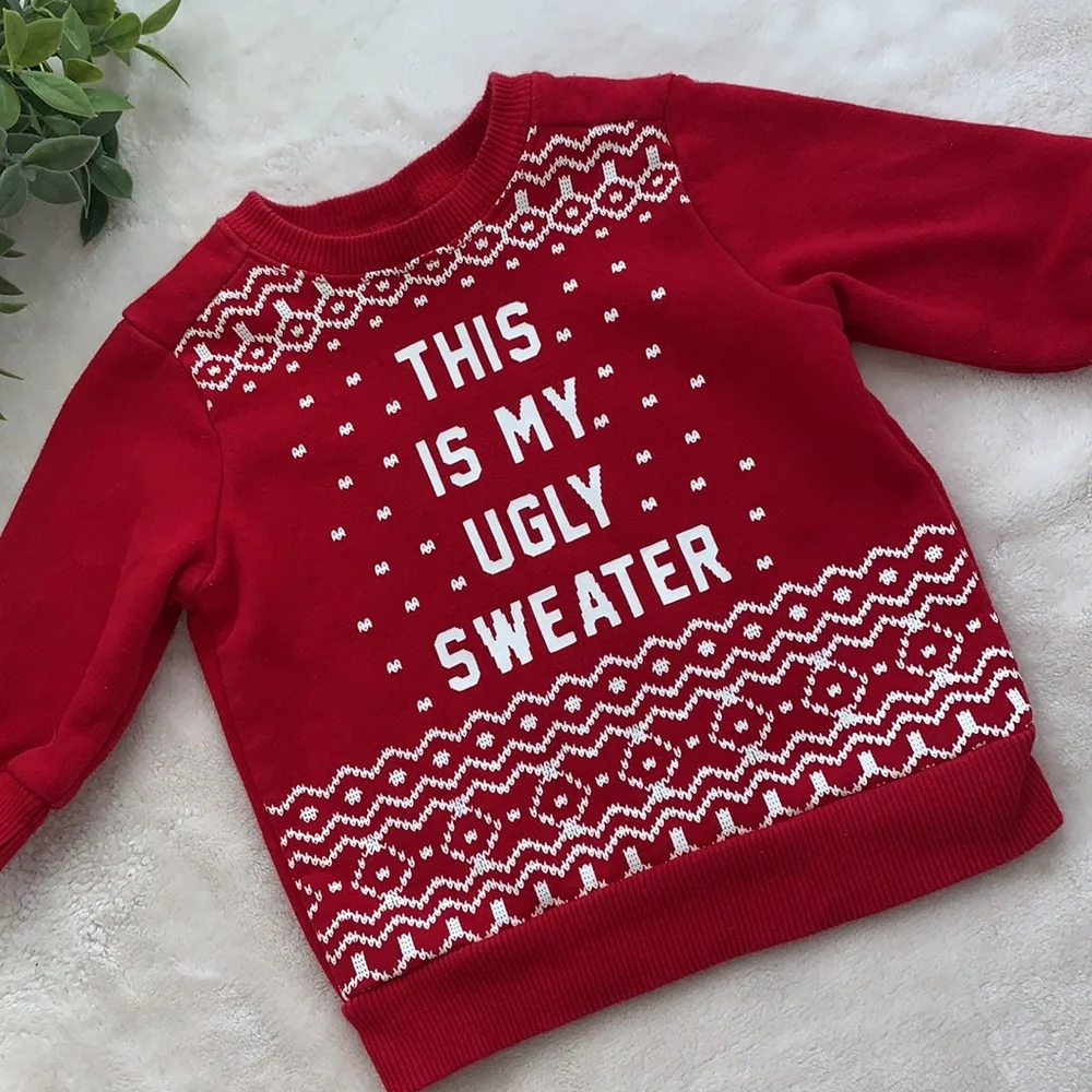Carter’s Red Holiday Sweatshirt 6M Christmas EUC